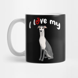 I Love My Black & White Whippet Dog Mug